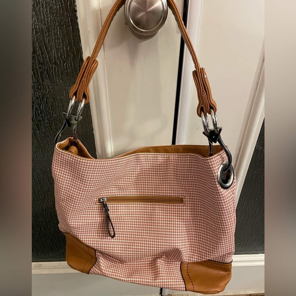 For Angel Only > New Angel Barcelo Shoulder Bag Small Neutral Houndstooth Print - Picture 3 of 16